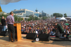 Best-selling Travel Author, TV Host and NORML Advisory Board Member Rick Steves Addresses Over 100,000 Cannabis Law Reform Supporters At The 2008 Seattle Hempfest.